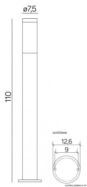 Edelstahl Wegeleuchte 110 cm IP44 wetterfest