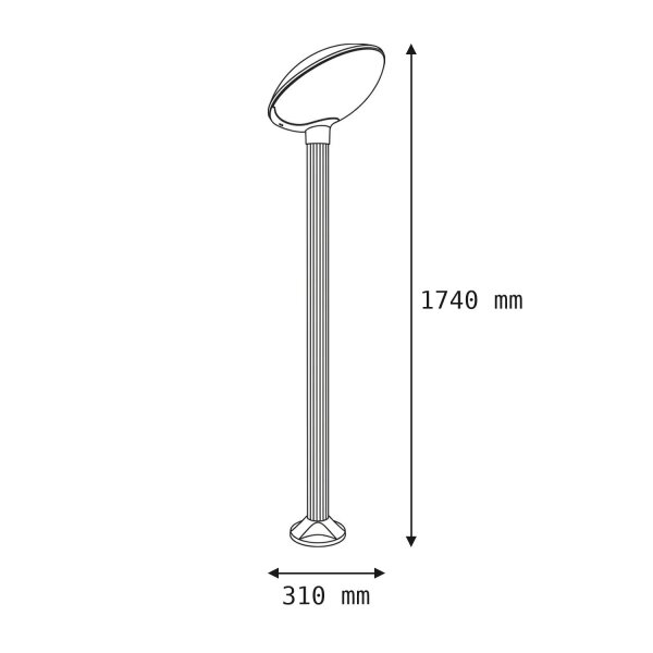 Lampe dallée 174cm IP55 Moderne TREEBEEK