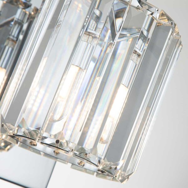 Badleuchte LED G9 Kristall IP44 in Chrom B: 12 cm klein
