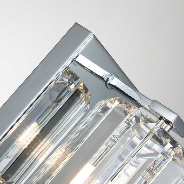 Badleuchte LED G9 Kristall IP44 in Chrom B: 12 cm klein