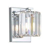 Lampe de salle de bain LED G9 cristal IP44 en chrome L :...
