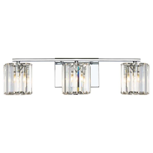 Wandlampe Badezimmer mit 3x LED G9 Kristall IP44 Chrom
