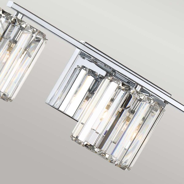Wandlampe Badezimmer mit 3x LED G9 Kristall IP44 Chrom