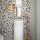 Applique LED H : 35,7 cm en laiton vieilli aspect albâtre