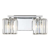 Badezimmerleuchte Kristall 34,3 cm breit IP44 mit 2x LED G9