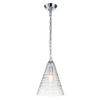 H&auml;ngelampe Glas Metall E27 D: 29,5 cm rund FREJA