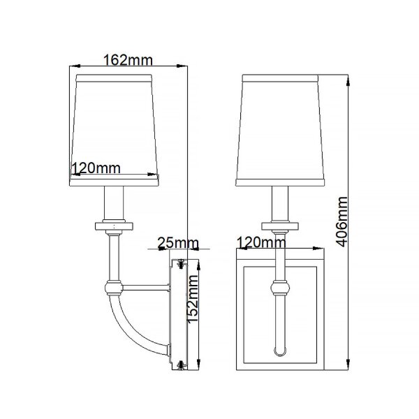 Badleuchte Wand 40,6 cm hoch IP44 Chrom Weiß