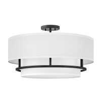 Deckenleuchte Weiß Schwarz Ø 58,4 cm Stoff...