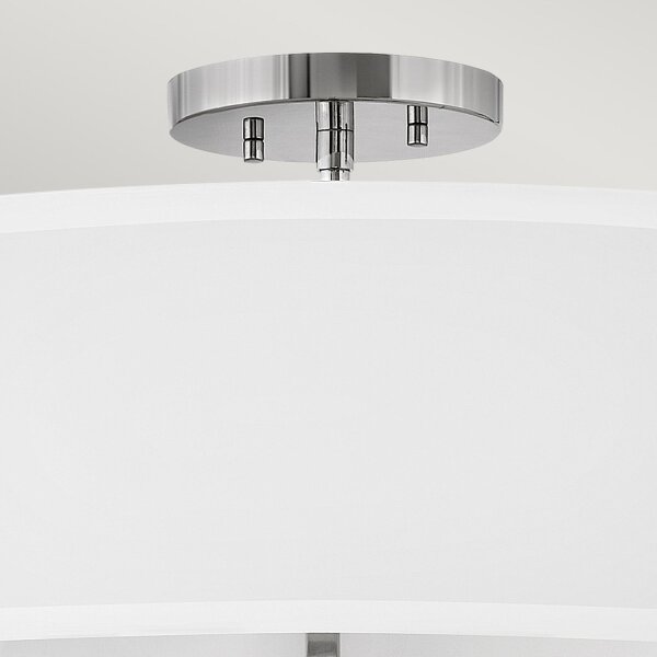 Deckenleuchte Stoffschirm E14 Ø 58,4 cm 4x rund Weiß Nickel