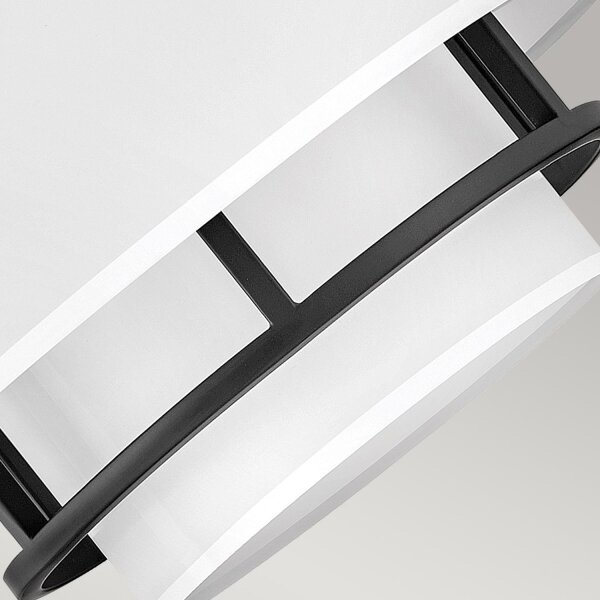 Deckenlampe Stoff Metall Ø 40,6 cm Weiß Schwarz 3x E14