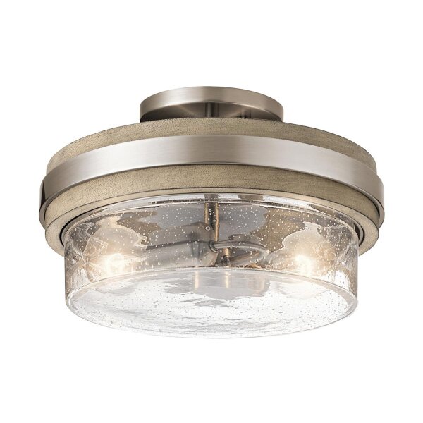 Deckenlampe innen rund D: 30,5 cm Metall Glas 1x E27