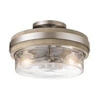 Deckenlampe innen rund D: 30,5 cm Metall Glas 1x E27