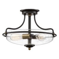 Lampe de plafonnier métal verre rond D : 42,2 cm...