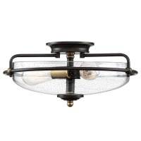 Deckenlampe Glas Metall E27 rund &Oslash; 42,2 cm 3-flammig
