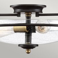 Lampe de plafonnier verre métal E27 rond Ø...