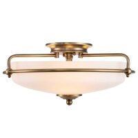 Jugendstil Lampe Decke Glas in Messing antik Weiß...