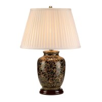 Lampe de table vintage ELYA Noir Or Crème H:59cm