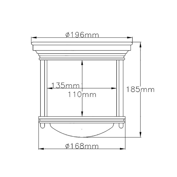 Lampe de salle de bain plafond en bronze Ø 19,6 cm rond IP44 E27