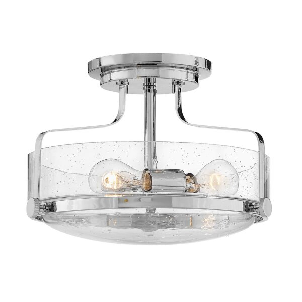 Lampe de plafonnier métal verre D : 36,6 cm Chrome 3x E27 Art Nouveau