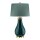 Tischleuchte Stoff Keramik E27 73,5 cm hoch Grün Blau