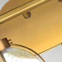 Badlampe Spiegel Metall Glas B: 38,1 cm IP44 in Messing...