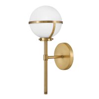 Lampe de salle de bain mur m&eacute;tal verre IP44 H :...