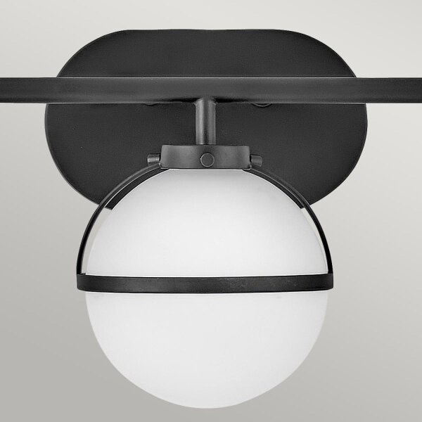 Lampe de salle de bain murale IP44 60,6 cm de large métal verre E14