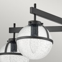 Deckenlampe Bad IP44 81,3 cm breit E14 Schwarz Metall Glas