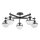 Lampe de plafonnier salle de bain IP44 81,3 cm de large E14 noir métal verre