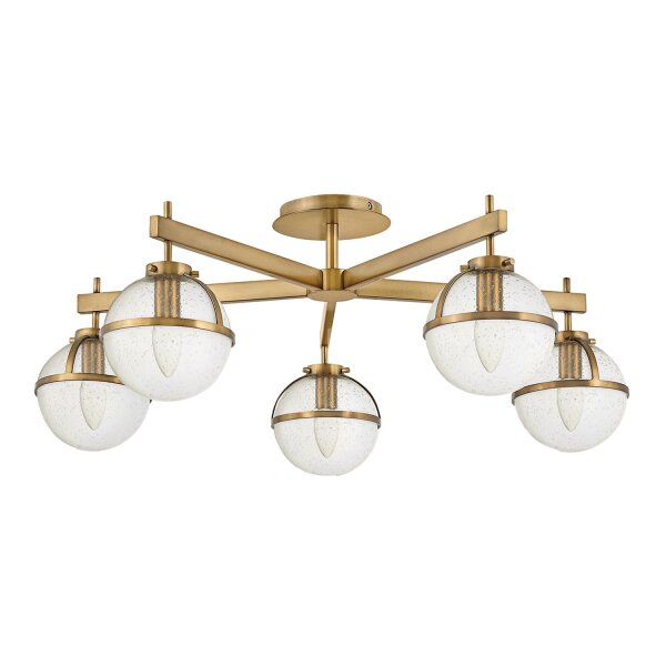 Lampe de salle de bain plafond verre métal E14 IP44 largeur 81,3 cm