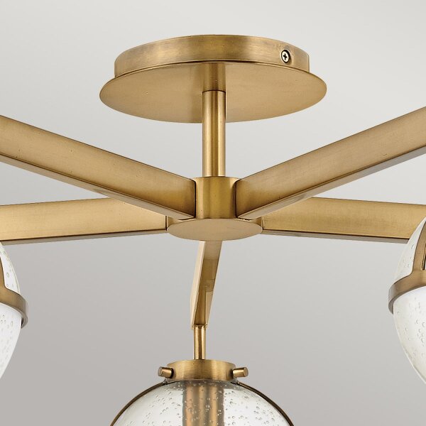 Lampe de salle de bain plafond verre métal E14 IP44 largeur 81,3 cm