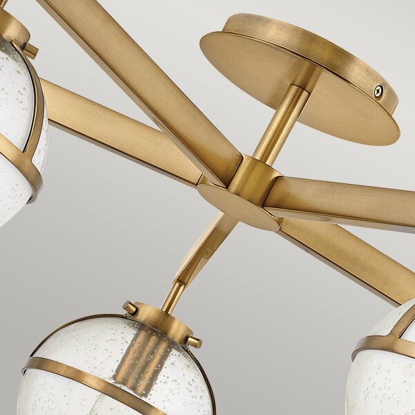 Lampe de salle de bain plafond verre métal E14 IP44 largeur 81,3 cm
