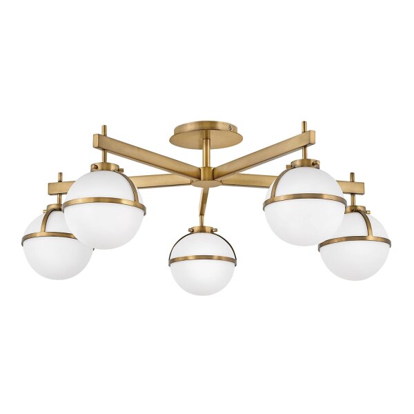 Plafonnier salle de bain IP44 81,3 cm de large laiton antique blanc