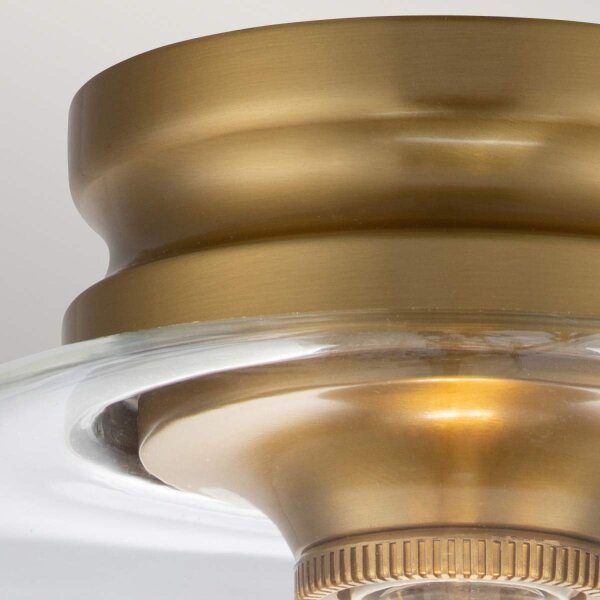 Lampe de plafonnier petit métal verre Ø 22,9 cm en laiton bruni