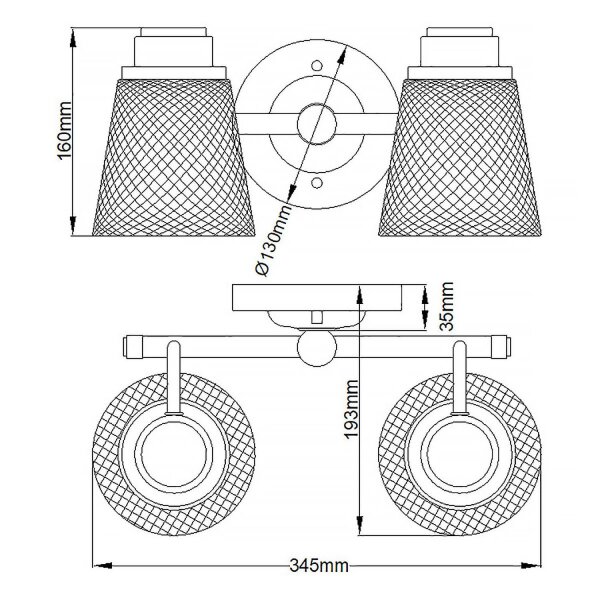 Wandlampe Spiegel LED G9 IP44 B: 34,5 cm Metall Glas in Chrom