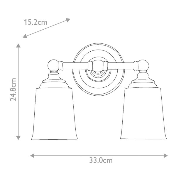 Wandleuchte Badezimmer LED G9 IP44 B: 33 cm in Messing