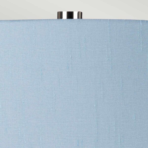 Lampe de table céramique tissu E27 hauteur 64 cm blanc bleu