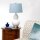 Lampe de table céramique tissu E27 hauteur 64 cm blanc bleu