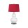 Lampe de chevet tissu céramique 64 cm de haut rouge blanc