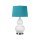 Lampe de table tissu céramique 64 cm E27 blanc pétrole rétro