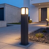 Kleine Wegeleuchte Dunkelgrau Aluminium E27 IP65 100 cm