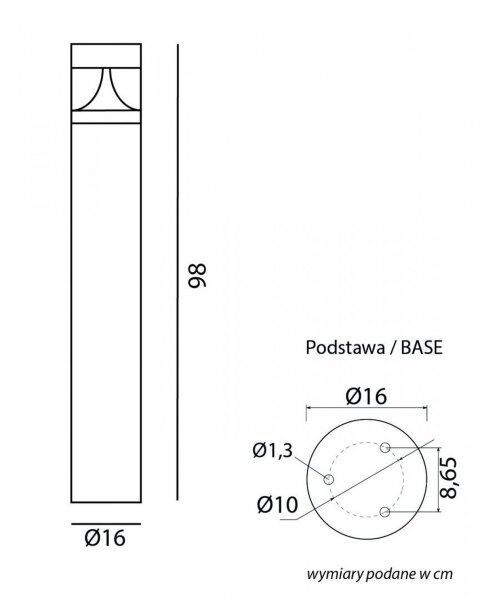 Borne déclairage LED en aluminium gris foncé IP65 98 cm