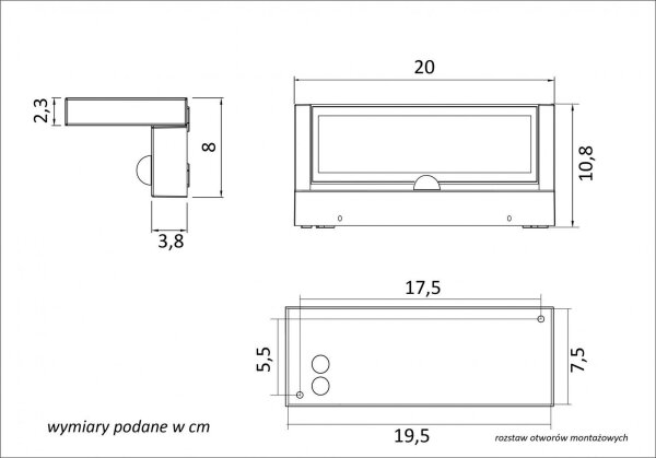 Applique murale LED dextérieur avec capteur de mouvement Aluminium Verre