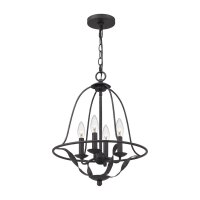 Lustre Landhaus Rustikal Ø 40,5 cm Shabby Grau 4x E14