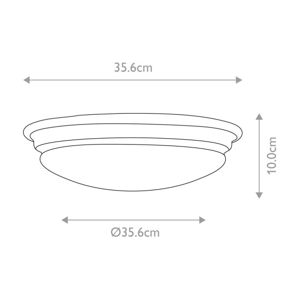 Deckenlampe Bad IP44 rund D: 35,6 cm mit LED 3000 K