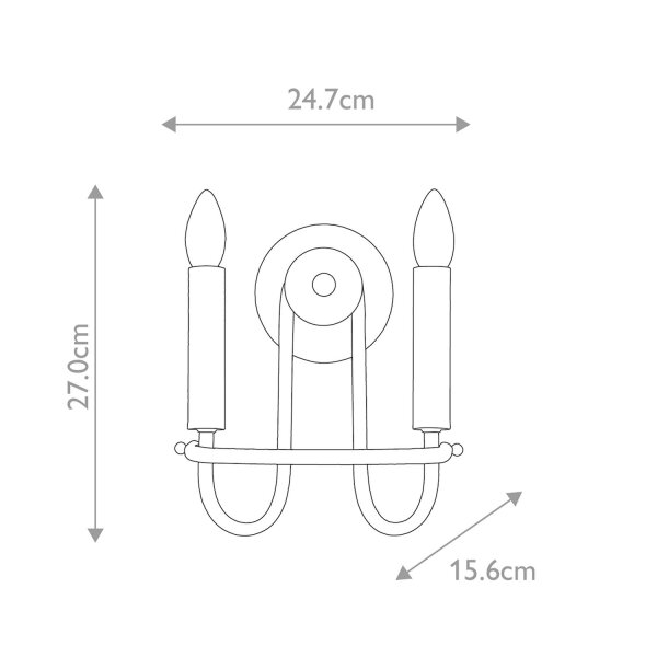 Wandleuchte Metall H: 27 cm Nickel gebürstet E14 Modern
