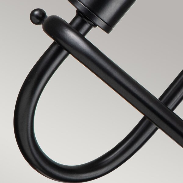 Wandlampe Schwarz Metall H: 27 cm E14 2-flammig Modern