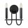 Wandlampe Schwarz Metall H: 27 cm E14 2-flammig Modern