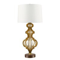Lampe de table DORUTI en or blanc Ø41cm H84cm Lampe
