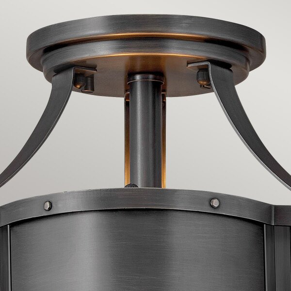 Lampe de plafonnier métal E27 en laiton noir XENIA